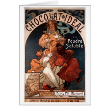 Art Noveau Chocolate Note or Greeting Card