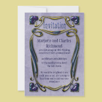 Art Noveau Gold & Blue invitations