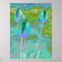 Art numérique de tulipe d'Aqua Posters