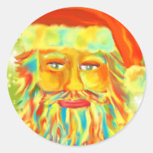 Art numérique Père Noël "de Claus coloré" Autocollants