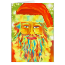 Art numérique Père Noël "de Claus coloré" Carte