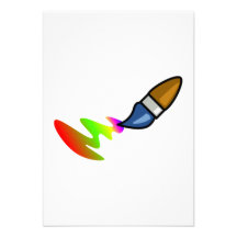 Art Paint Brush Invitations