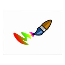 Art Paint Brush Post Card