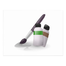 Art Paint Brush Post Cards