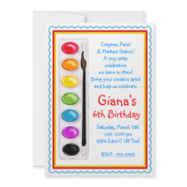 Art Paint Craft Birthday Party Invitations