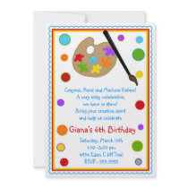 Art Paint Craft Birthday Party Invitations