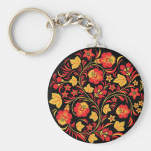 Art populaire russe Keychain de Khokhloma Hohloma Porte-clef