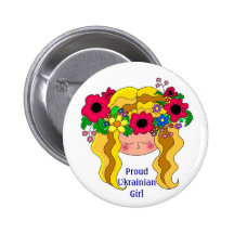 Art populaire ukrainien fier d'Ukrainien de fille Pin's Avec Agrafe