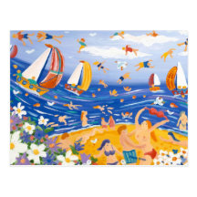 Art Postcard: Beachy Treats, Saucy Seaside.