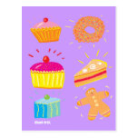 Art Postcard: Cakes, Fancies and Gingerbread Man