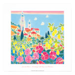 Art Poster: Blushing Pink Sky over Menton posters