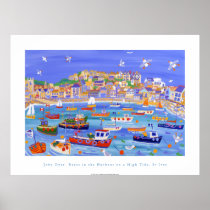 Art Poster: Boats in the Harbour, St Ives,Cornwall