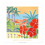 Art Poster: Hot Flowers at Sunset, Menton posters