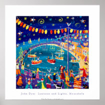 Art Poster: Lanterns & Lights, Mousehole, Cornwall