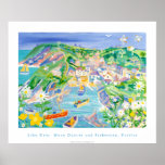 Art Poster: Moon Daisies and Fishermen, Portloe