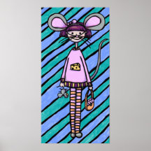 Art Print, Cute Mouse Girl