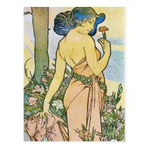 Art romantique vintage carte postale