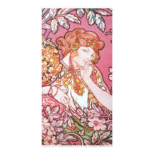Art rose vintage de Mucha Cartes Avec Photo
