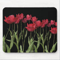 Art rouge de fleur de conception florale de tulipe tapis de souris