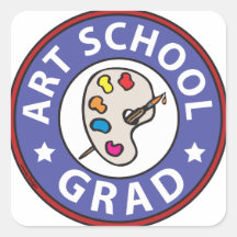 Art School Graduation Square Sticker