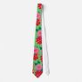 Art Tie: Loud Green Hibiscus Flower Art Tie