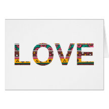 Art tribal de mot d'amour carte