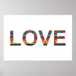 Art tribal de mot d'amour poster