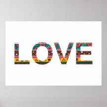Art tribal de mot d'amour poster