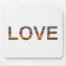 Art tribal de mot d'amour tapis de souris