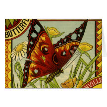 Art végétal d'étiquette de papillon d'haricots vin carte de vœux