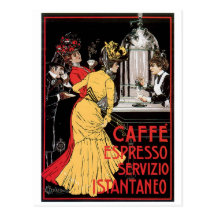 Art vintage d'annonce de boissons de café de café  carte postale
