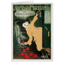 Art vintage d'annonce de boissons de café de Victo Cartes De Vœux