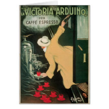 Art vintage d'annonce de boissons de café de Victo Carte De Vœux