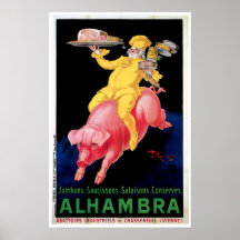 Art vintage d'annonce de nourriture d'Alhambra de  Poster