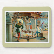 Art vintage d'annonce de nourriture de cuisinier d tapis de souris