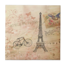 Art vintage de Tour Eiffel Carreau
