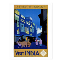 Art vintage de voyage de l'Inde de visite Cartes Postales