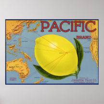 Art vintage d'étiquette de caisse de fruit de citr affiche