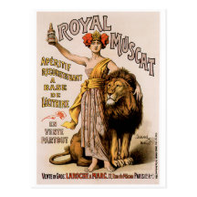 Art vintage royal d'annonce de boissons de vin de  cartes postales