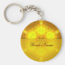 ArtBorder Golden Hexagon Keychain
