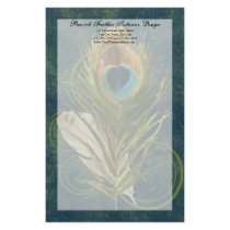 Artful Detail Peacock Feather Stationery