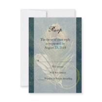 Artful Detail Peacock Feather Wedding Small RSVP