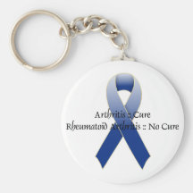 Arthritis Blue Ribbon Awareness Design 4 Key Chains