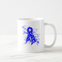Arthritis Floral Swirls Ribbon Coffee Mugs