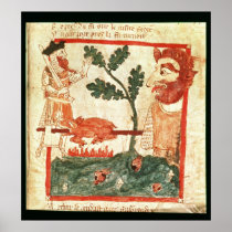 Arthur meets the giant roasting a pig on a posters
