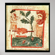 Arthur meets the giant roasting a pig on a posters