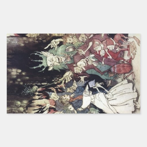Arthur Rackham King Of Trolls Illustration Rectangle Sticker