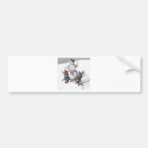 Arthur Thiele - Cats Play with the Snowman Bumper Stickers