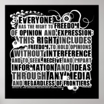 Article 19 Quote (B&W) Posters