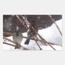 Articles de photo d'hiver autocollant rectangulaire